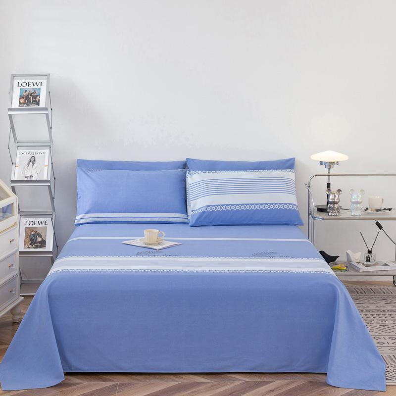 Wholesale 100% cotton old coarse cloth sheets pure cotton kang single three-piece set single piece soft mat student dormitory mat