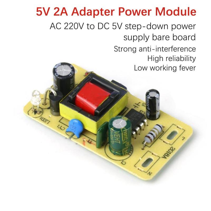 1 Stück 5V 2A Adapter AC 220V zu DC 5V Schaltnetzteilmodul Abwärtswandler-Netzteilplatine