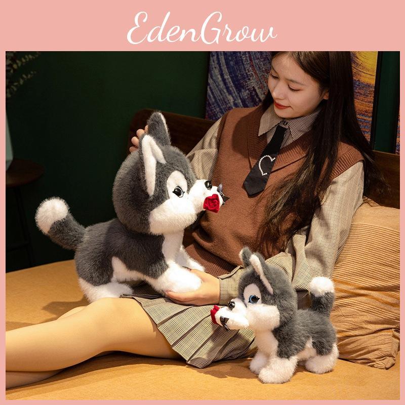 Creative Husky Rose Plush Toys Cute Valentine Days Girls Boys Holiday Gifts
