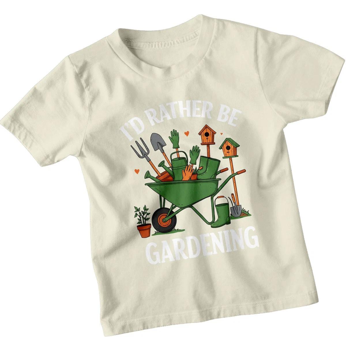 Id Rather Be Gardening Garden Funny Childrens Kids T-Shirt Boys Girls Gift 100