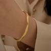 Htpwe Stainless Steel Irregular Möbius Ring Glossy Lava Bracelet Women 18k Gold Couple Holiday Gift Bracelet Party Daily Zircon