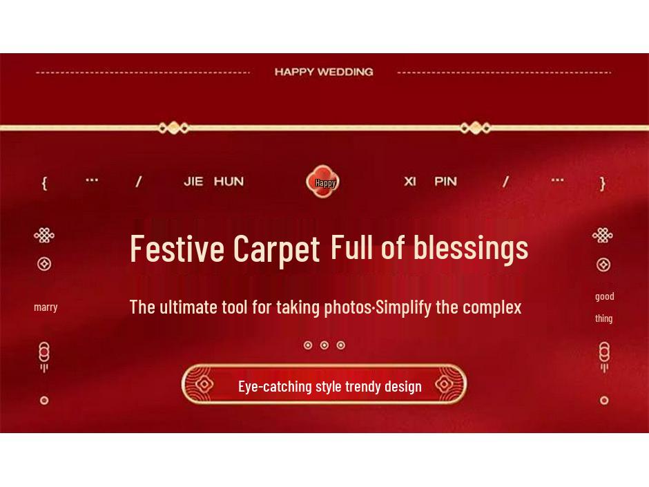 Wedding Double Happiness Banner for Road and Room Decor, Courtyard Decorations, and Supplies Collection