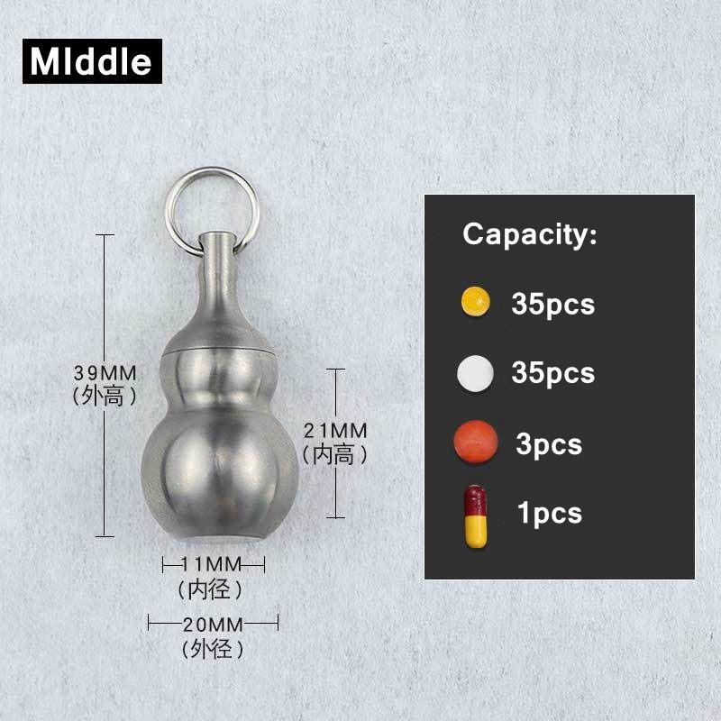 Pure Titanium Mini Sealed Waterproof Pill BoxEco-Friendly Home Outdoor  Medicine Tablets Storage Case First Aid Health Care Tool