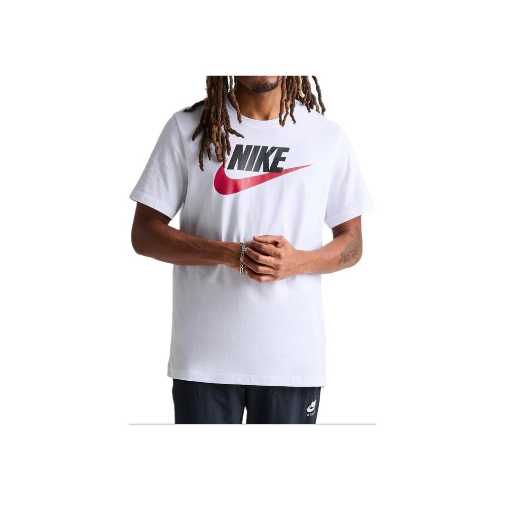 Nike Casual Sport Letter Print Crew Neck Short Sleeve T-Shirt Men Tops White AR5004-100