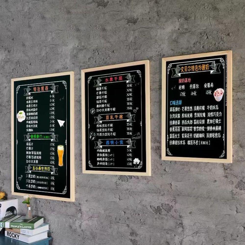 Freestanding Blackboard Wooden Mini Board Activity Sign Drawing Board Tabletop Menu Board