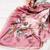 90cm Neckerchief Silk Satin Women Hijab Scaves Fashion Floral Print Headband Neck Scarfs Female Square Shawls Scarfs For Ladies