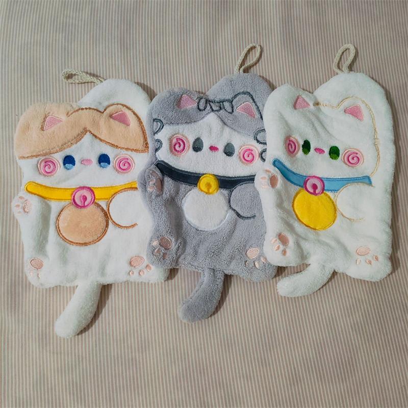 Cartoon Cat Hand Towel Hanging Cute Hand Towel Children's Hand Towel Toilet Kitchen Hand Towel