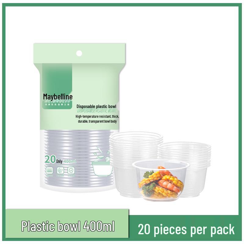 Meibaolin Food-Grade Disposable Plastic Rice & Soup Bowl - Household & Banquet Ready