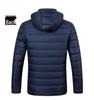 Smart Heated Winter Jacket with Hood for Men, Thick Warm Cotton, USB Charging