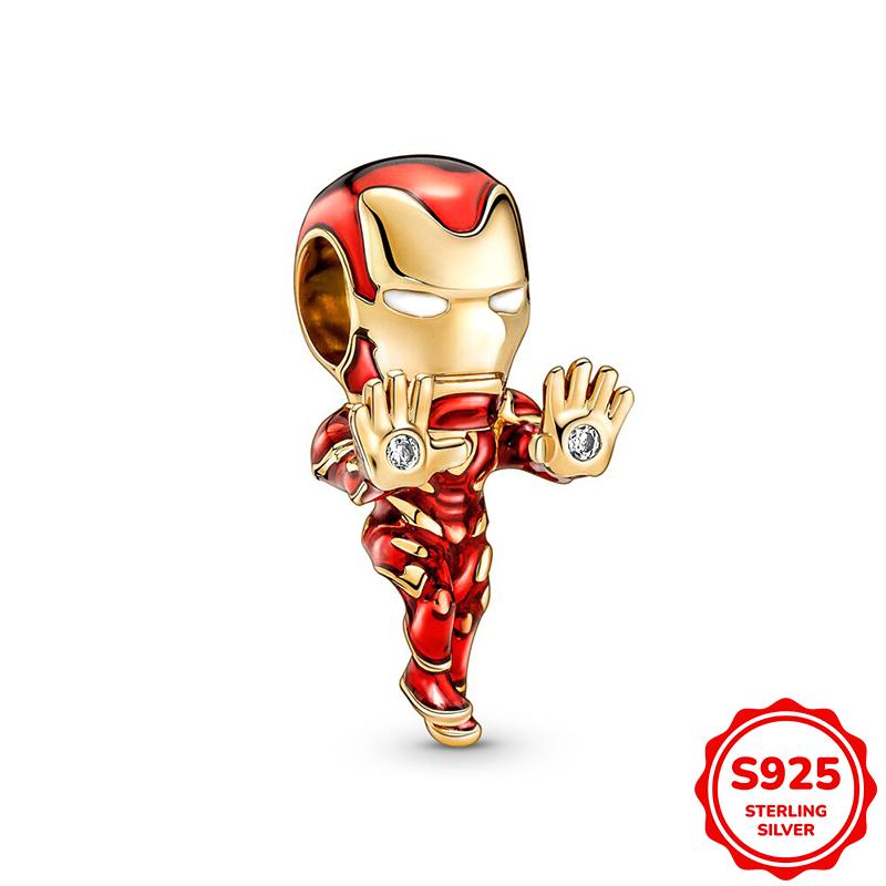 Marvel Spider-Man Und Captain Americas Schild Anhänger Charm Perle Passend für 3mm Armband Halskette Damen Anhänger Luxus DIY Schmuck Geschenk