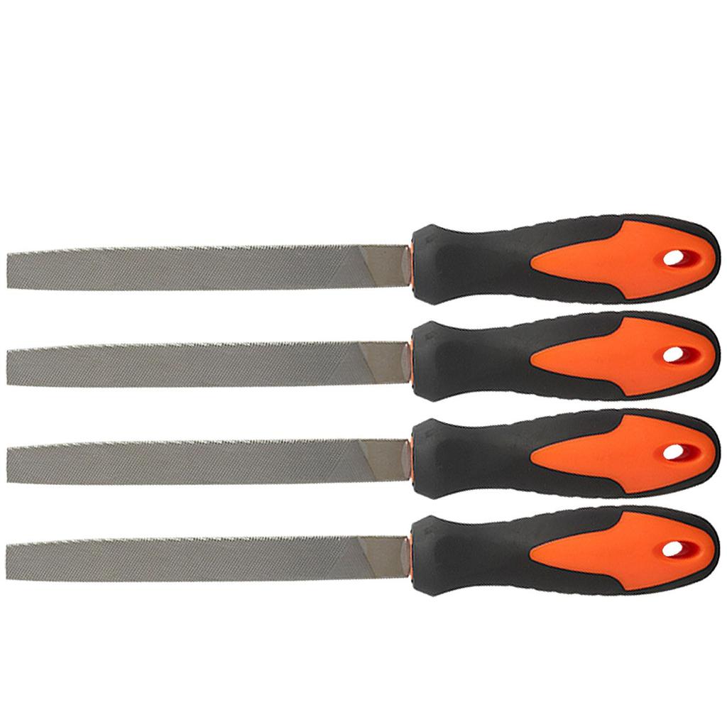 Řezací frézovací pilník plochý, 6/8palcový plochý ruční pilník s kalenou ocelí s vysokým obsahem uhlíku, ergonomická rukojeť, plastová rukojeť, plochý pilník pro ostření frézy