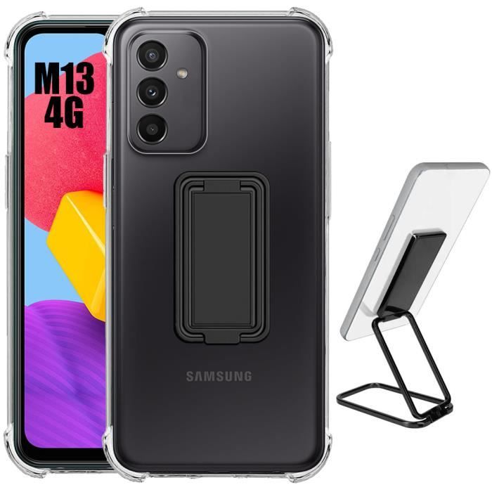 Coque - Samsung - Galaxy M13 - Silicone Transparent - Support Ajustable - Absorption Chocs