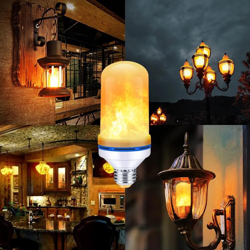 1Pcs 4 Modes Flickering Fire Simulation E27 Led Flame Effect Light Bulb For Party Ktv Garden Home Decor Outdoor Lighting