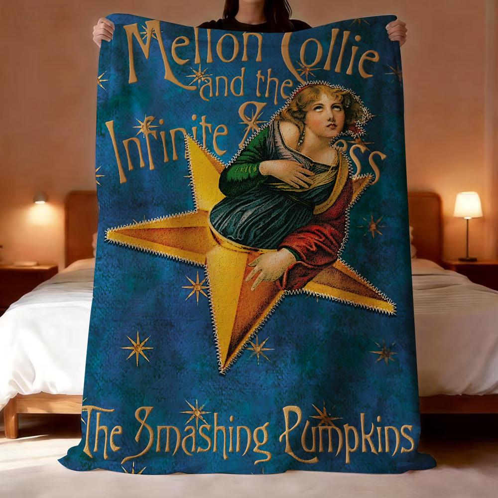 Band The S-Smashing P-Pumpkins Throw Lightweight 240g Flannel Blanket Soft Skin-friendly for Summer Cooling 75X95CM