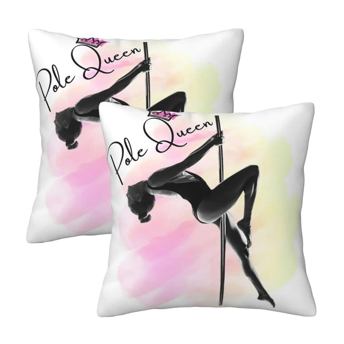 

Pole Queen, Pole Dance 2 pcs Square Pillowcase Pillow Cover Cushion Decor Comfort Throw Pillow for Home Bedroom 12x12Inch