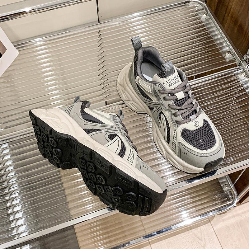 Retro Plateau Dad Schuhe Damen 2025 Frühling neu ankela rot lässige Sneaker atmungsaktive Damenschuhe
