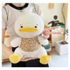 Plush Duck Toy Kids Adults Soft Stuffed Animal With Bowknot Decorative Pillow Home Ornament
