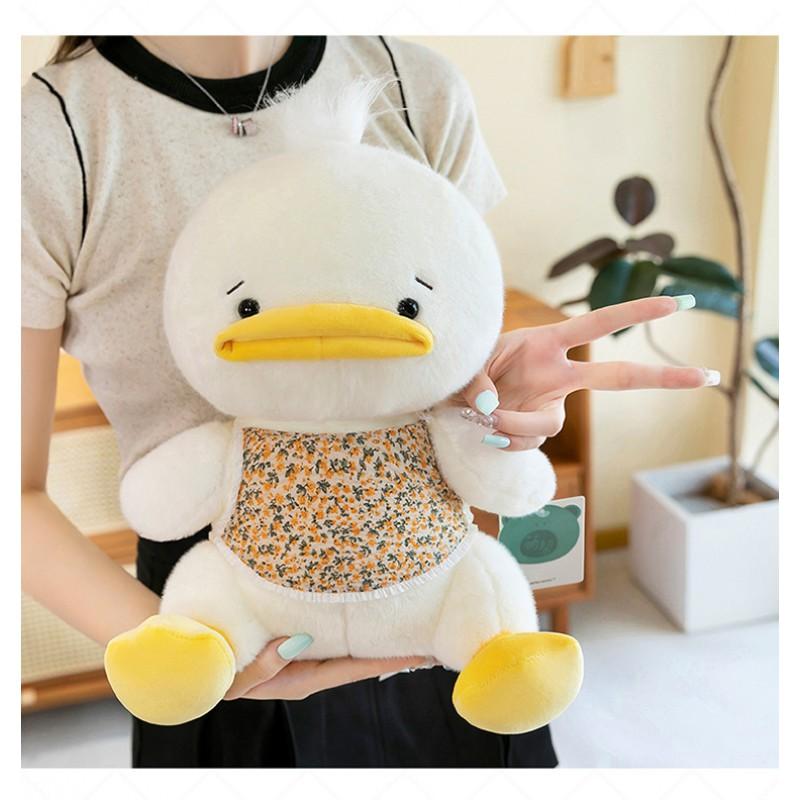 Plush Duck Toy Kids Adults Soft Stuffed Animal With Bowknot Decorative Pillow Home Ornament