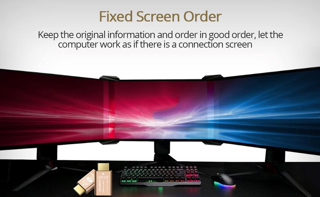 FUERAN HDMI EDID Emulator Emulator Adapter 3rd Generation Mac Thunderbolt To HDMI Splitter Pack of 4 Pass-Through Switcher/Extender/AV Receiver/Video