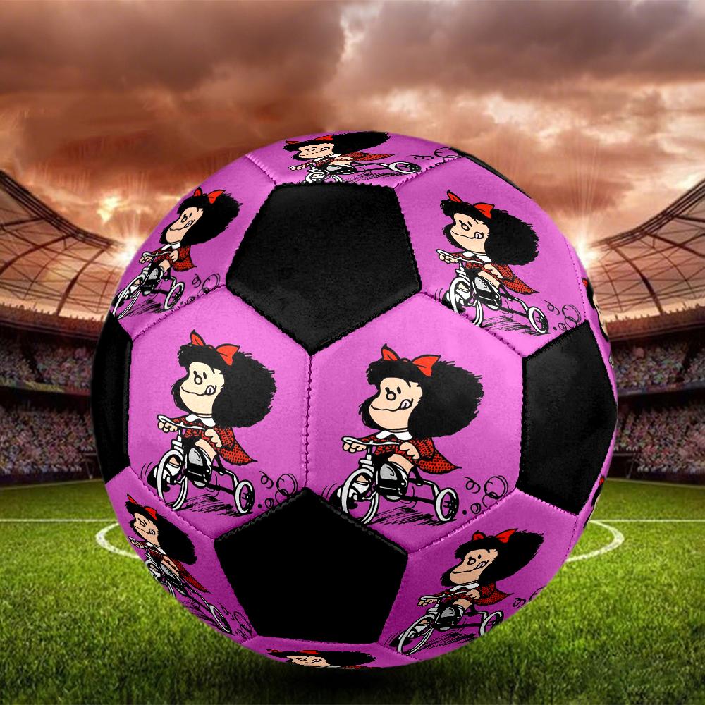 Mafalda Indoor Soccer Ball Colorful Machine Stitched PVC Size 5 Team Training Competition Ready Durable High-Bounce Cool Sports Gift
