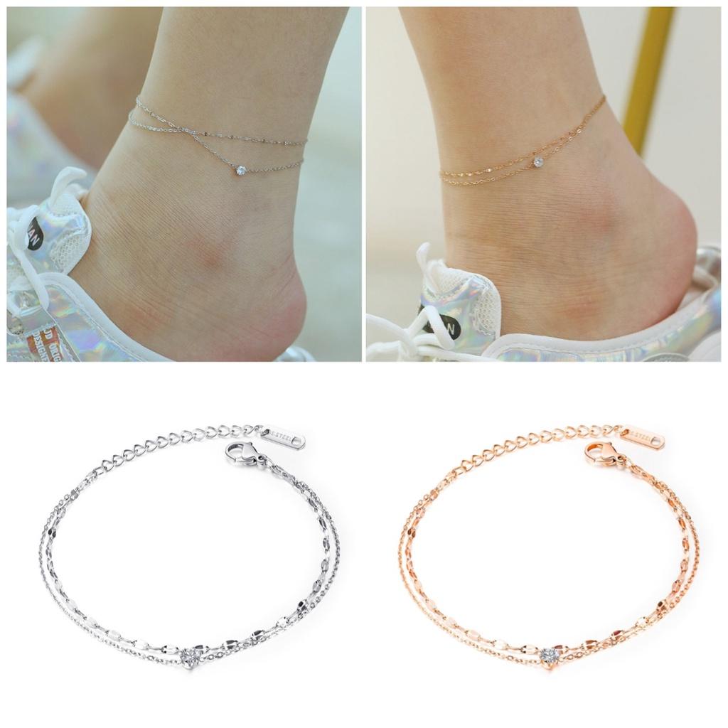 Ankle Zirconia Women Simple Fashion Jewelry Versatile Accessory Girl Chain Gifts
