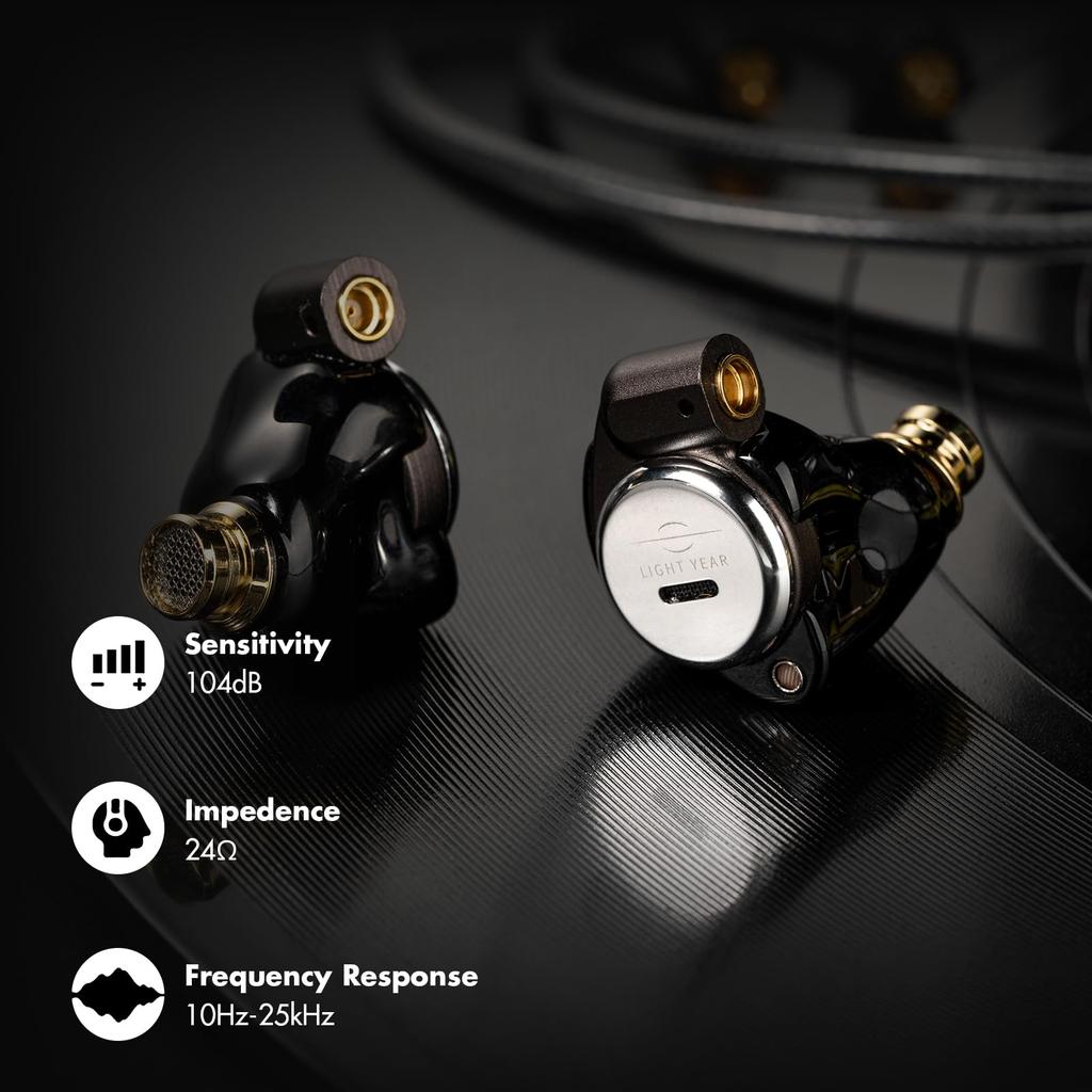 ROSESELSA Rose Technics [Star City 5 Pro] 1DD+2BA Hybrid Headphones. High-fidelity wired in-ear earphones. High-fidelity IEM with MMCX cable (3.5mm