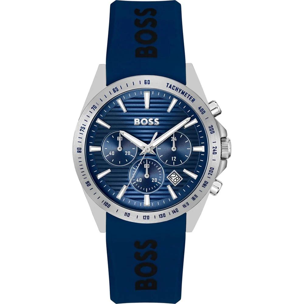 BOSS Strike Chrono Blue Blue Silicone Men s Quartz Watch 1514239 синий