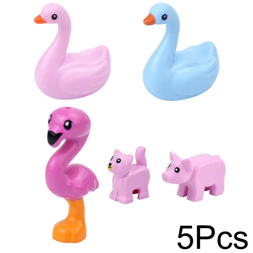 Small Particles Bricks Set City Animal Building Blocks Duck Swan Pig Cat Figures Bird Dog Zoo Farm Accessories Kid Toys Gifts