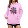 Women's Winter Christmas Printed Pullover Hooded Sweatshirt Fleece Long Sleeve Sweatshirt