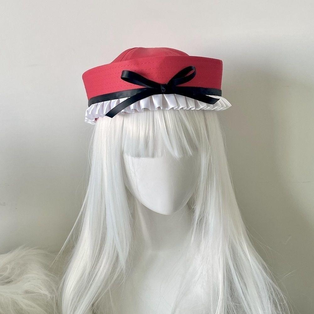 Ruffle Sailor Hat Dome Navy Cap Retro JK Bow Beret  Travel