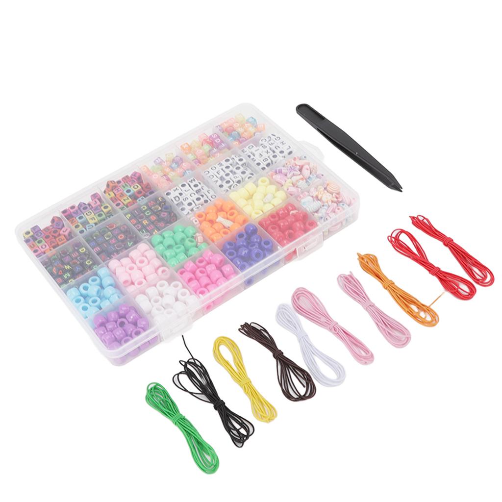 Jewelry Making Beads Acrylic Cute Unique Shaped Letter Bead with Elastic String for Bracelet Necklace