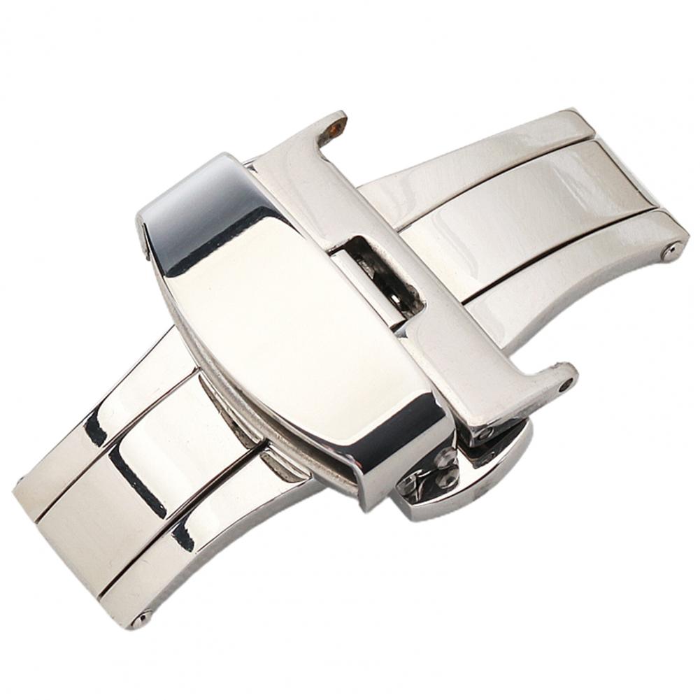 16/18/20/22/24mm Watch Buckle Butterfly Universal Watch Band Connector Stainless Steel Watch Band Clasp 1 серебряный