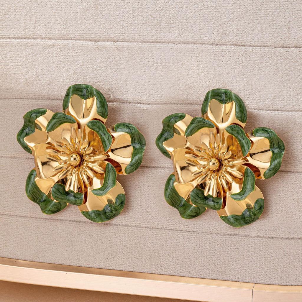 Fashion Flower Earrings Ring Bracelet Set