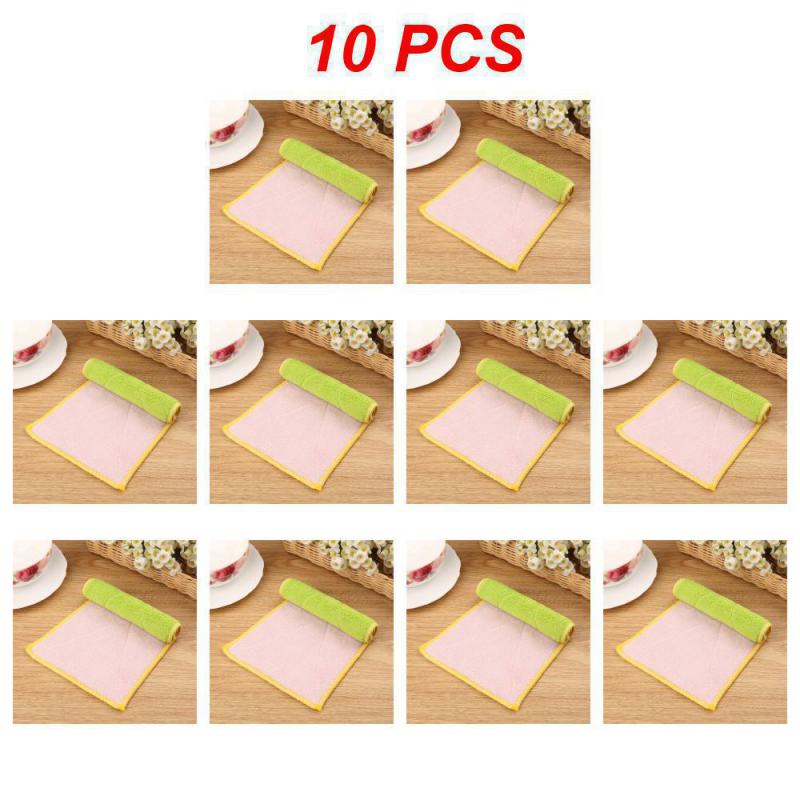 

10~40 шт. Полотенце для мытья посуды, двухстороннее, впитывающее, мягкое, впитывающее воду, 14 см × 24 см, салфетки для уборки, с подкладкой