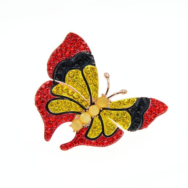 Rhinestone Butterfly Pin Brooch Insect Trendy For Ladies For Girls Pin Women Jewelry Witner AccessoriesFashion Jewelry красный