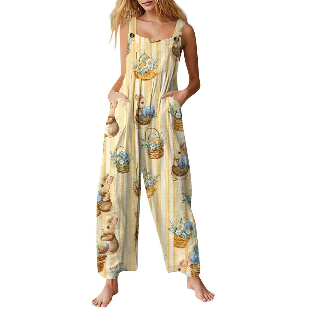 Women's Jumpsuit Printed Casual Loose Jumpsuit