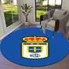 Real Madrid CF Runder Teppich, Teppich für Wohnzimmer Schlafzimmer Sofa Spielzimmer Dekor, Rutschfeste Bodenmatte