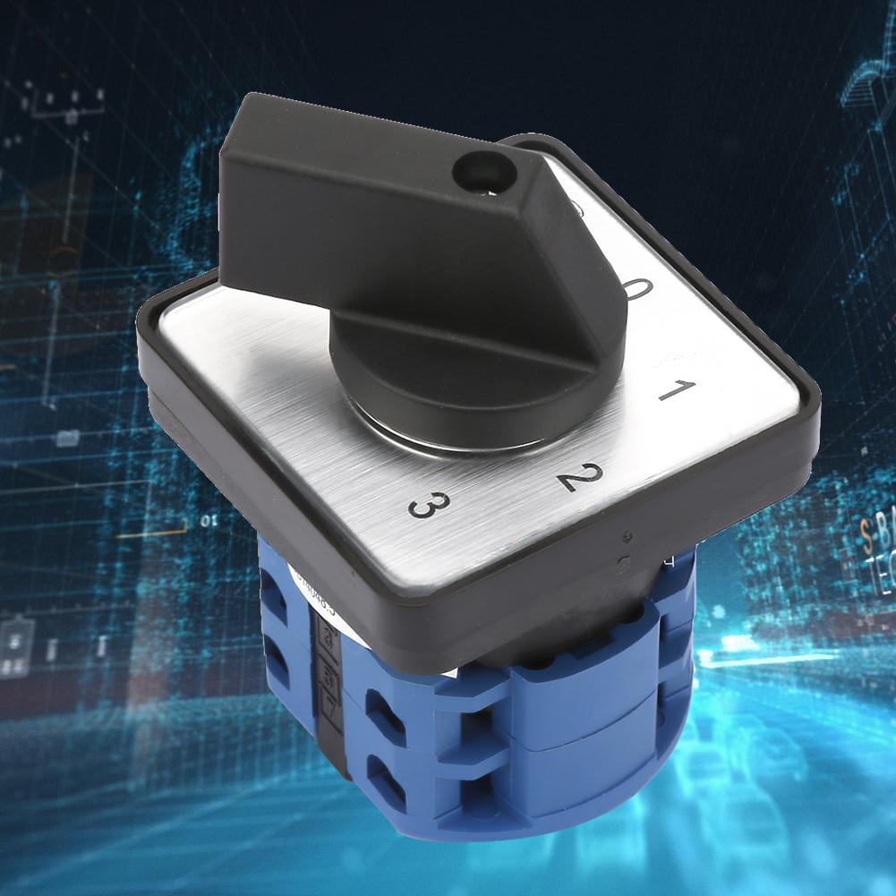 660V 20A 4-Position 2 Pole Rotary Selector  Rotary Cam Changeover Switch
