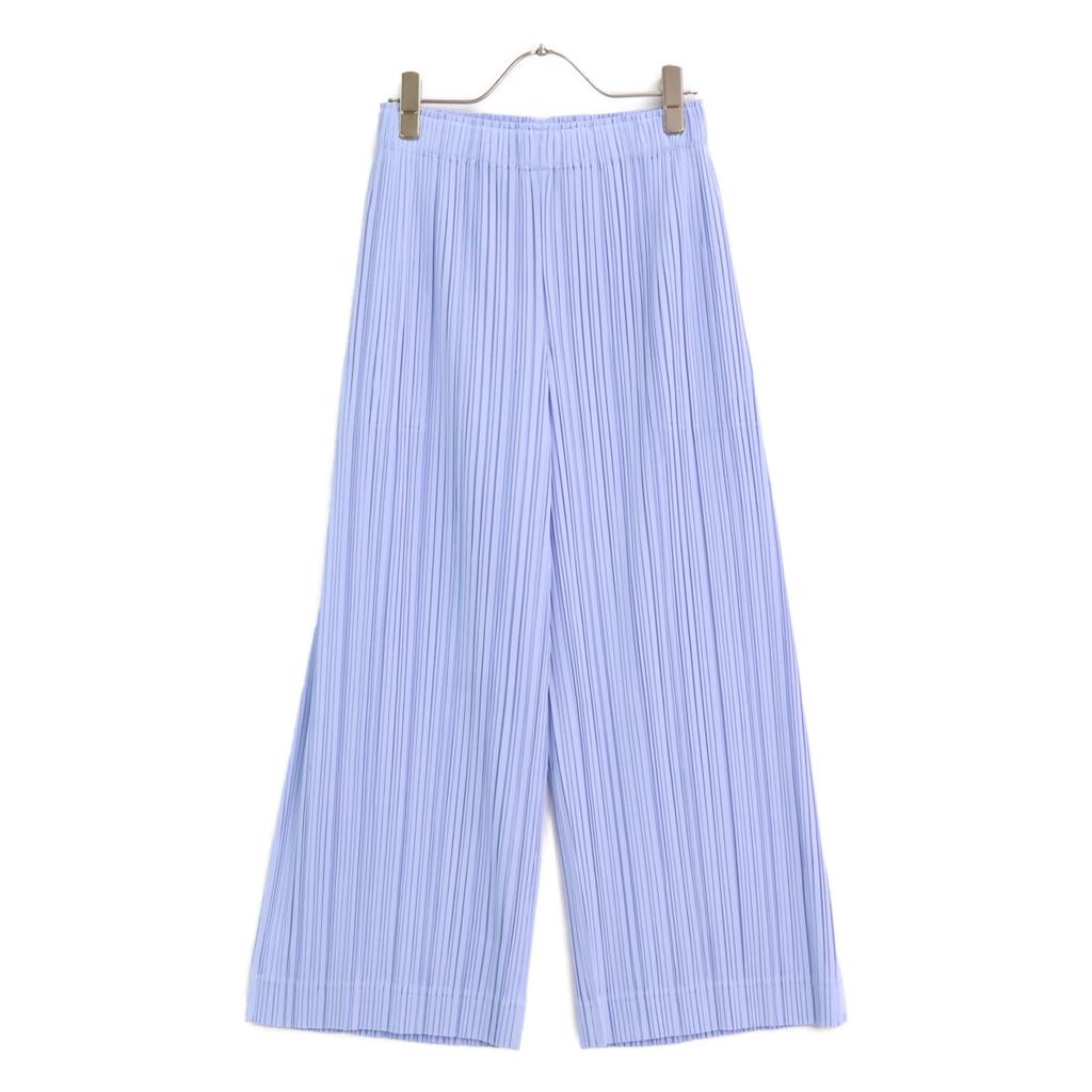 PLEATS PLEASE Light Blue PP41JF252 OPAQUE BOTTOMS Pants Bottoms 3 blueUsed