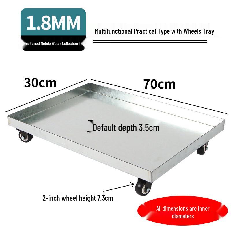 Rolling Metal Planter Caddy with Leak-Proof Tray
