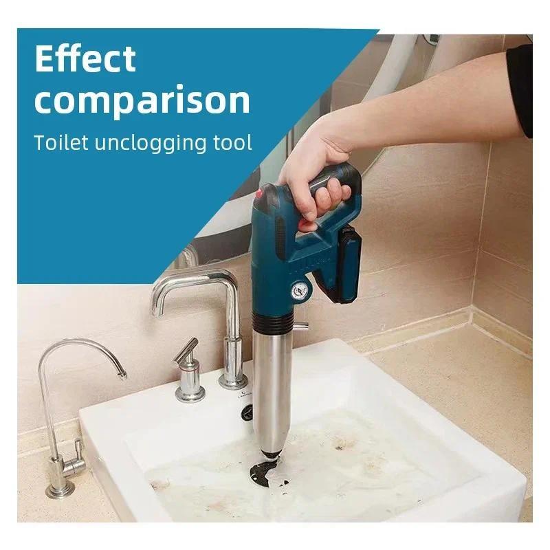 Portable Electric High-pressure Air Plunger Bathroom Shower Electric Toilet Dredge Tool Powerful Pipe Plunger