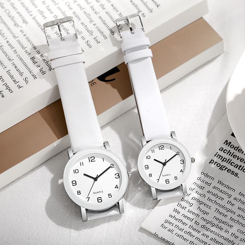Casual Couple Watches Fashion Simple Leather Clock Watches Women Men Casual Digital Quartz Wristwatches Relojes Para Mujer