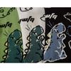 Harajuku Dinosaur Pattern Black Cardigan Sweater Men Vintage Oversized Cartoon Kawaii Coats Autumn Winter Loose Knitted Sweater