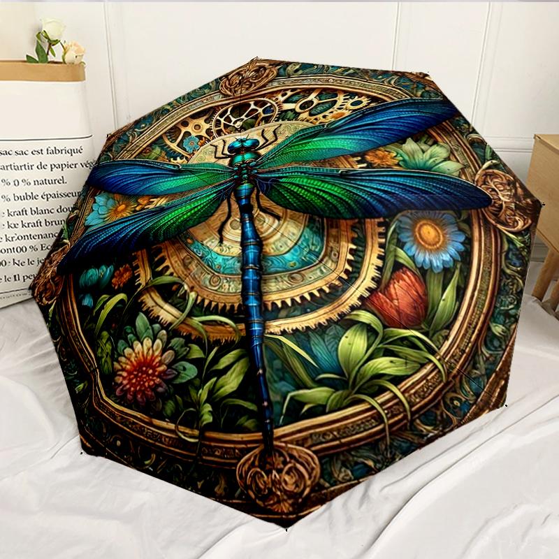 Dragonfly Artwork Design 8-Frame for Travel, Camping, Casual Lightweight Portable Umbrella, Essential for Every Family Holidays Birthday Gift