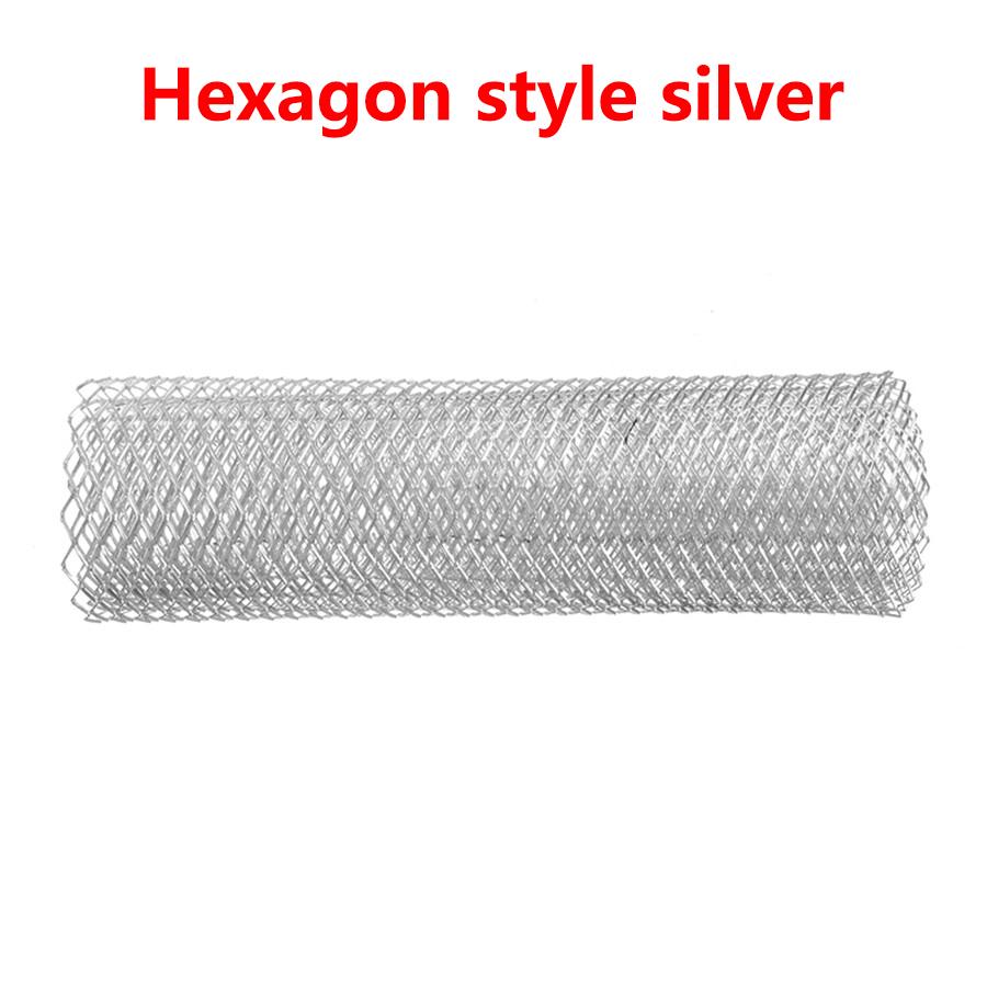 

1X 40 x13 Silver Aluminum Hexagonal Style Automobile Front Grille Net Mesh
