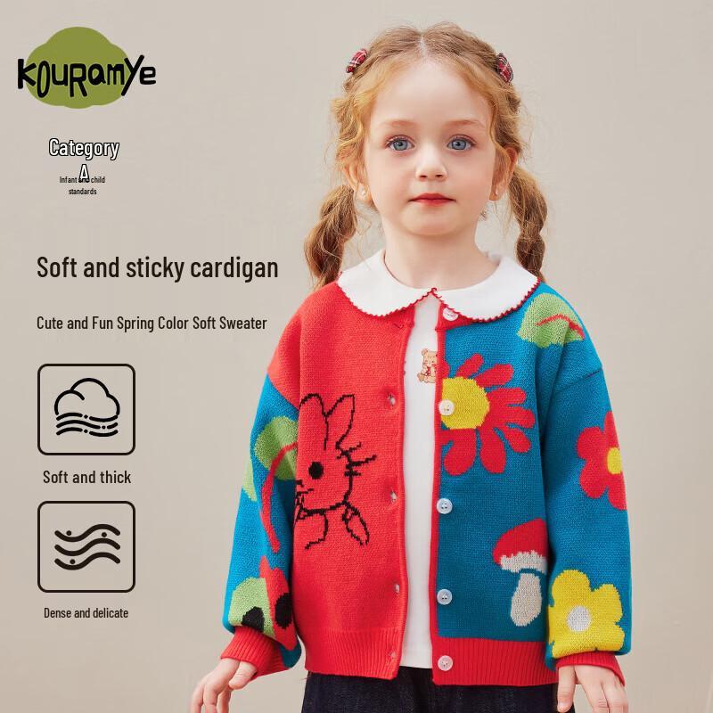 Girls  Cartoon Cat Knitted Cardigan 120