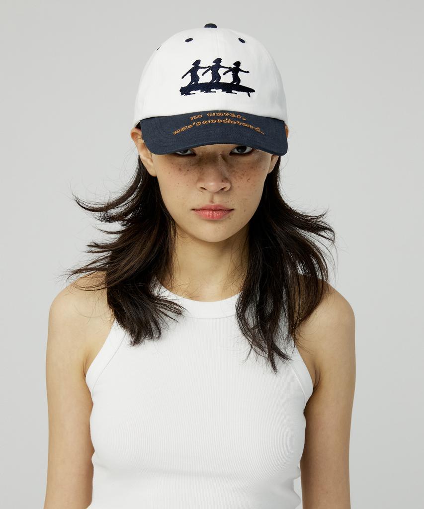 MAGOODGAN Headwear 9318 Surfer White Color Block Cotton Ball Cap