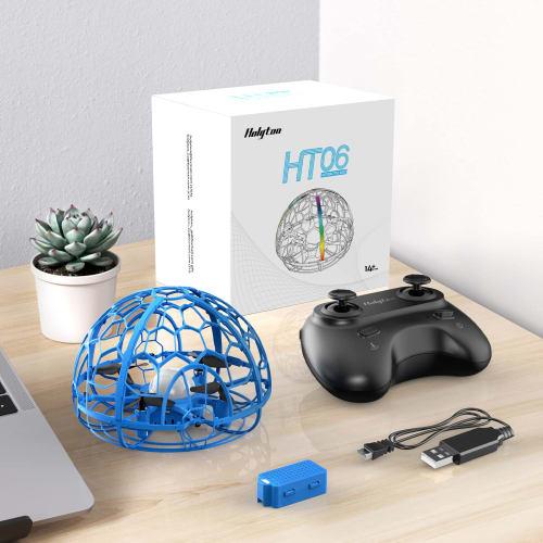 Holyton Flying Ball UFO Toy Mini Drone with LED Light, Spherical Flying Gyro, Automatic Obstacle Avoidance, Gesture Control, Indoor Use, Kids, Beginne