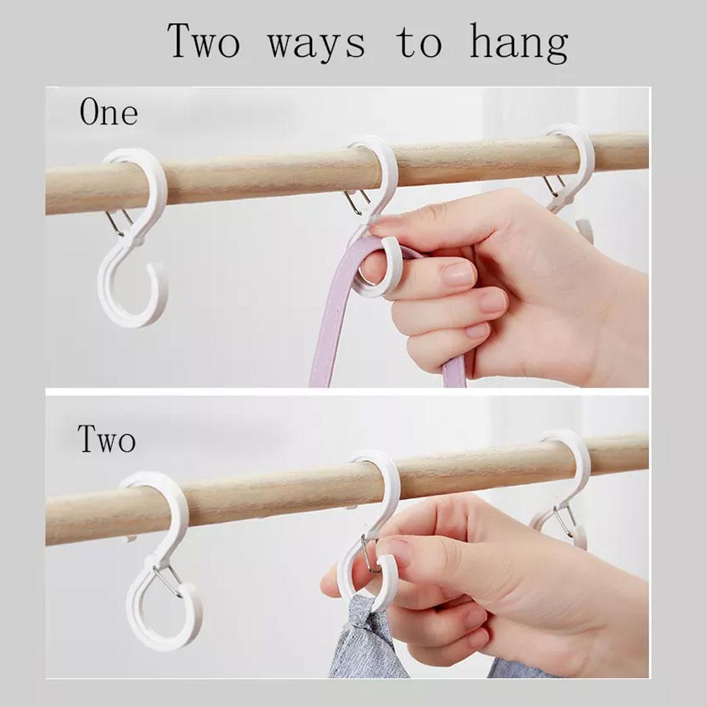 8pcs S-shaped Hooks With Buckle Organizer S Windproof Hook Lock Hook Plastic HOME