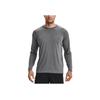 Under Armour Solid Color Training Round Neck Long Sleeve Raglan T-Shirt Men Tops Gray 1327970-001